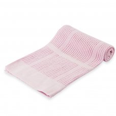 CBP51-P: Pink Cellular Cotton Roll Blanket